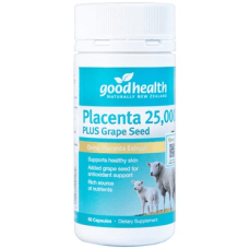 Viên uống nhau thai cừu Placenta 25000 Good Health hỗ trợ làm đẹp da, chống oxy hóa (60 viên)