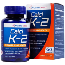 Viên uống Pharma Word CalcI K-2 bổ sung canxi, giảm nguy cơ loãng xương (60 viên)